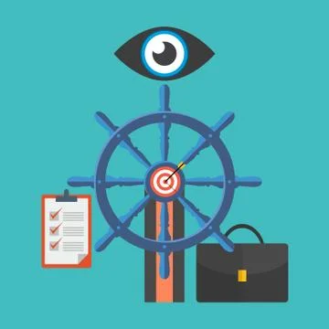 Management concept. Flat design stylish. Isolated on color background Stock Illustration