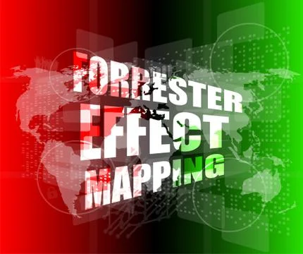 Management concept: forrester effect mapping words on digital screen 스톡 일러스트