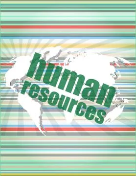 Management concept: human resources words on digital screen Stock Illustration