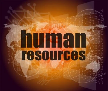 Management concept: human resources words on digital screen Stock Illustration