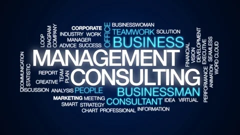 Management consulting animated word cloud. Kinetic typography. Stock Footage 102724039