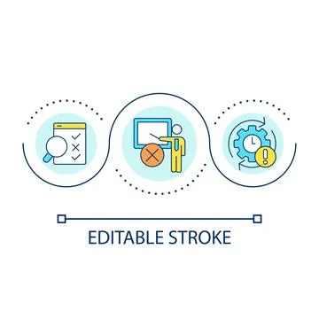 Management of corporate processes without assessment loop concept icon Stock Illustration