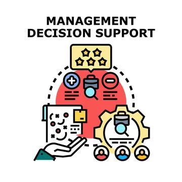 Management decision support system developing business strategy Illustrazione stock