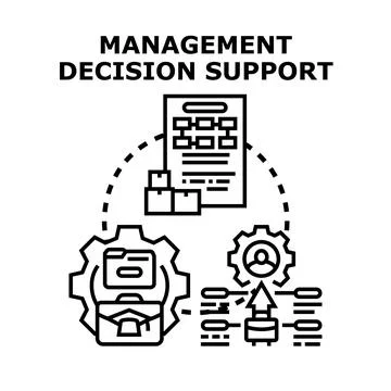 Management decision support system developing business strategy Stock Illustration
