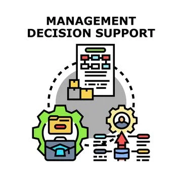 Management decision support system developing business strategy Stock Illustration