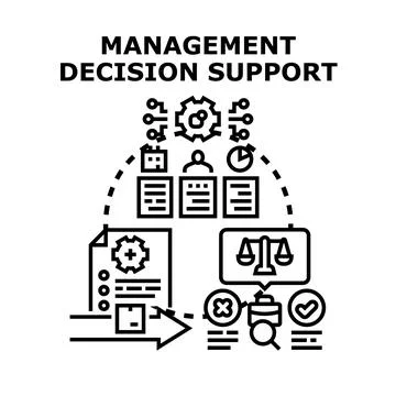 Management decision support system workflow process Stock Illustration
