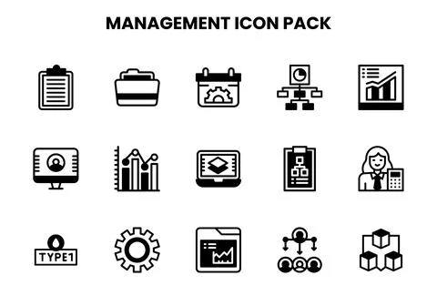 Management DuoTone Vector Icons Pack Stock Illustration