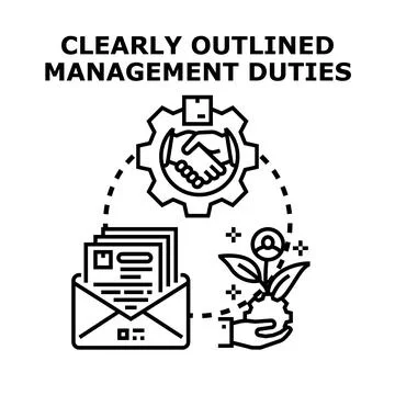 Management duties concept with teamwork and growth Stock Illustration