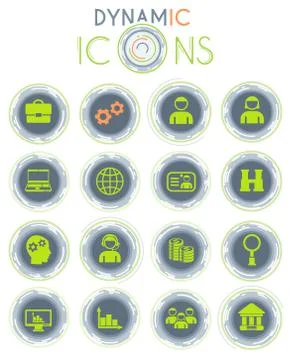 Management dynamic icons Stock Illustration