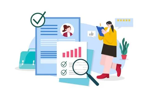 Management evaluation Illustration concept on white background Stock Illustration
