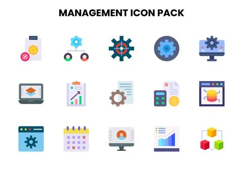 Management Flat Icons Pack Stock-Illustration