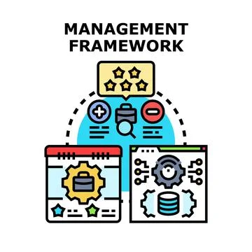 Management framework planning strategy and business process Stock Illustration
