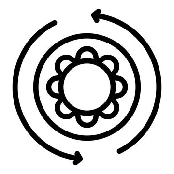 Management gear icon outline vector. Work job イラスト素材
