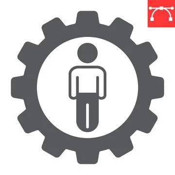Management glyph icon Stock Illustration