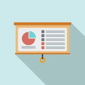 Management graph pie icon, flat style 스톡 일러스트