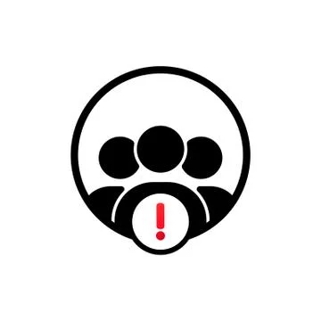 Management icon with exclamation mark. Vector on isolated white background. E Stock Illustration