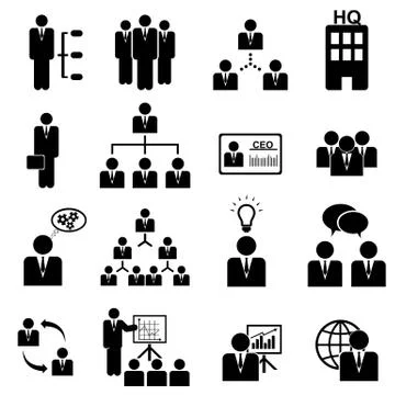 Management icon set Stock Illustration