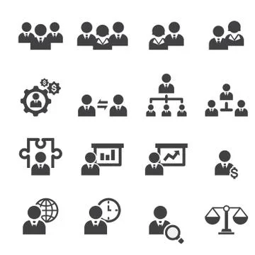 Management icon set Stock Illustration