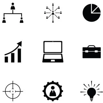 Management icon set Stock Illustration