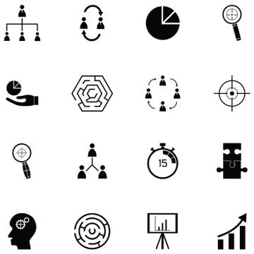 Management icon set Stock Illustration