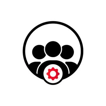 Management icon with setting sign. Vector on isolated white background. EPS 1 Stock Illustration