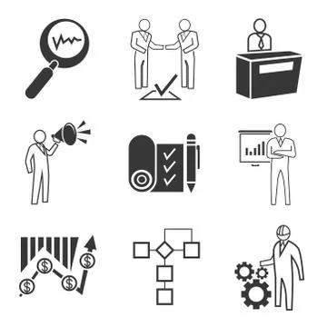 Management icons Stock Illustration