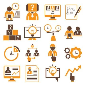 Management icons Stock Illustration
