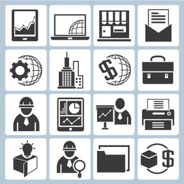 Management icons Stock Illustration