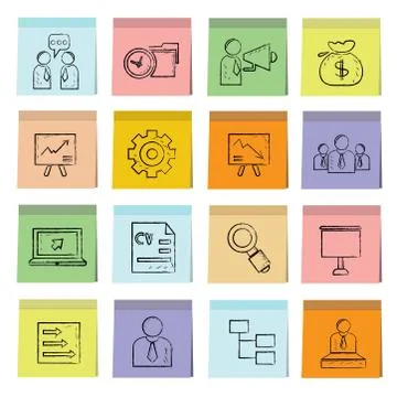 Management icons Stock Illustration