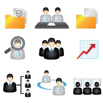 Management icons Stock Illustration