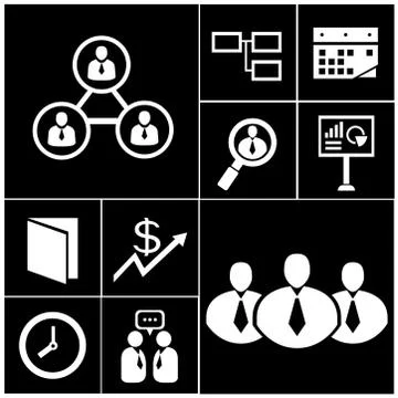 Management icons Stock Illustration