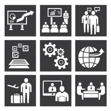 Management icons Stock Illustration