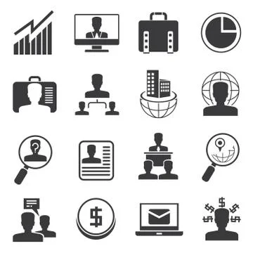 Management icons Stock Illustration