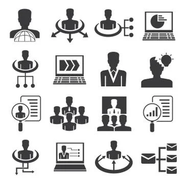 Management icons Stock Illustration