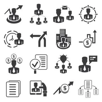 Management icons Stock Illustration
