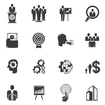 Management icons Stock Illustration