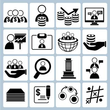 Management icons Illustrazione stock