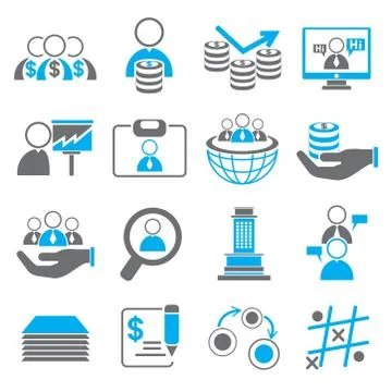 Management icons Stock Illustration
