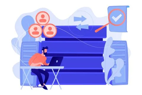 Management information system concept vector illustration. Illustrazione stock