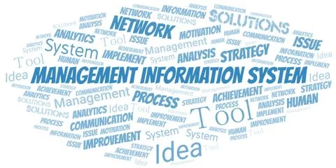 Management Information System typography vector word cloud. Stock Illustration