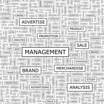 MANAGEMENT MANAGEMENT. Seamless pattern. Word cloud illustration. Copyrigh... Stock Photos