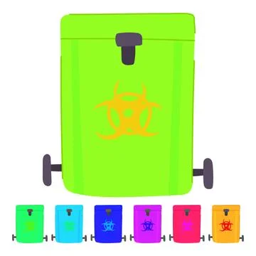 Management medical waste bin vector cartoon graphic Illustrazione stock