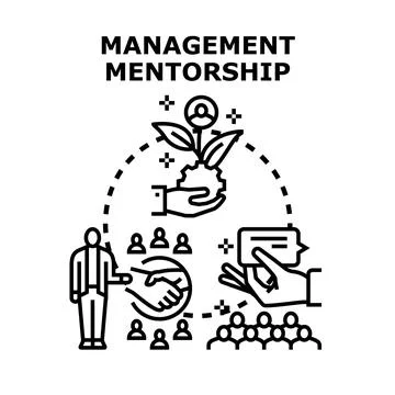 Management mentorship strategy developing business leaders Stock Illustration