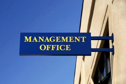 Management Office Sign Stockfoto's