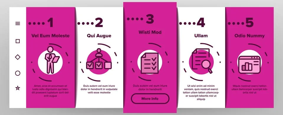 Management Onboarding Elements Icons Set Vector イラスト素材