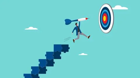 Management or strategy to achieve target, the way to achieve goal, Business.. 库存插图
