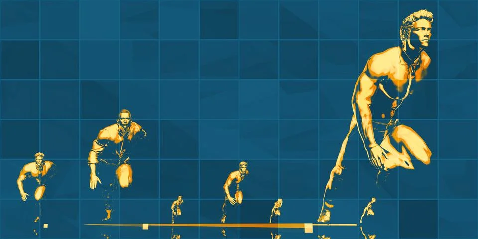 Management Performance Sequence With Business Growth Visualization Illustrazione stock