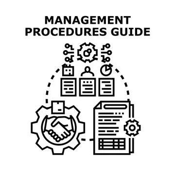 Management procedures guide vector concept illustration Illustrazione stock