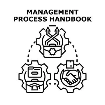 Management process handbook with business strategy and teamwork Ilustración de archivo