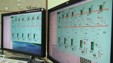 Management program Kolyma hydroelectric generating sets Stock Footage 12387191